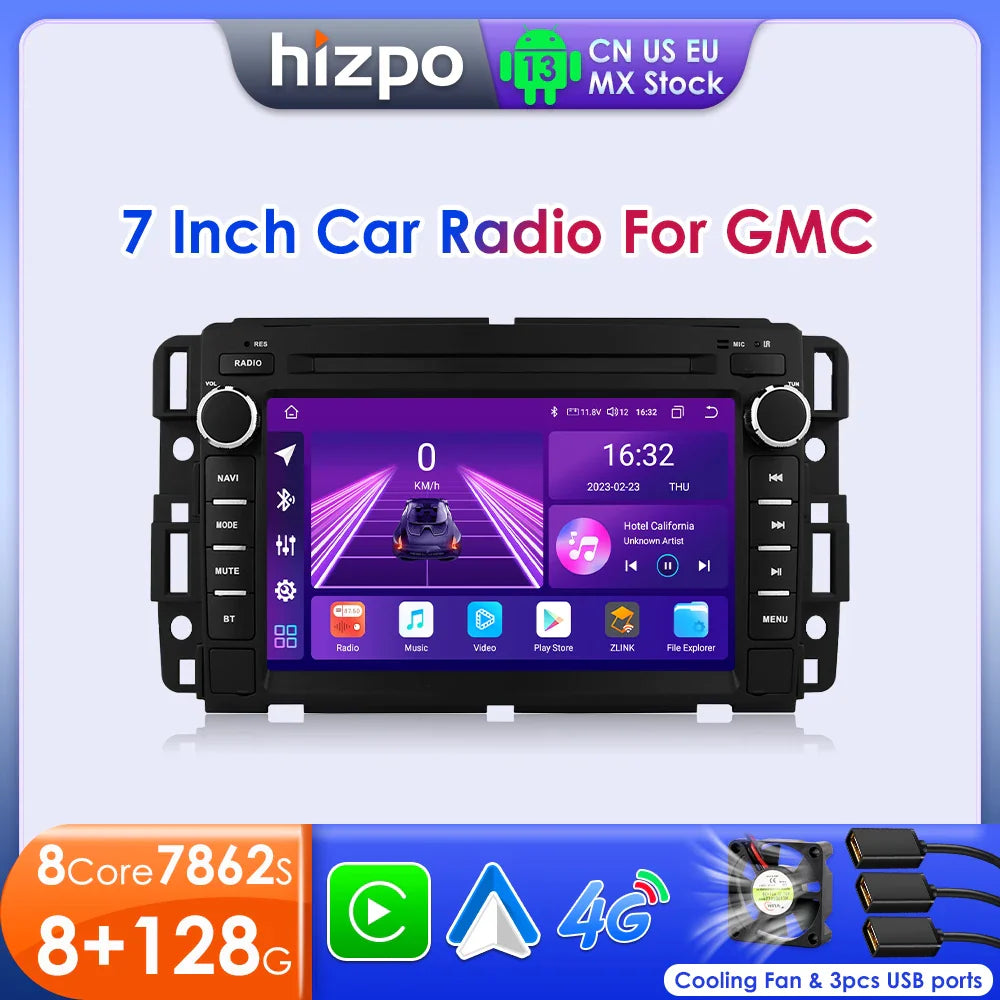 Hizpo 7" Android Car Radio For Chevrolet Silverado GMC Sierra Impala Traverse Avalanche Express Yukon Acadia Savana GPS Stereo