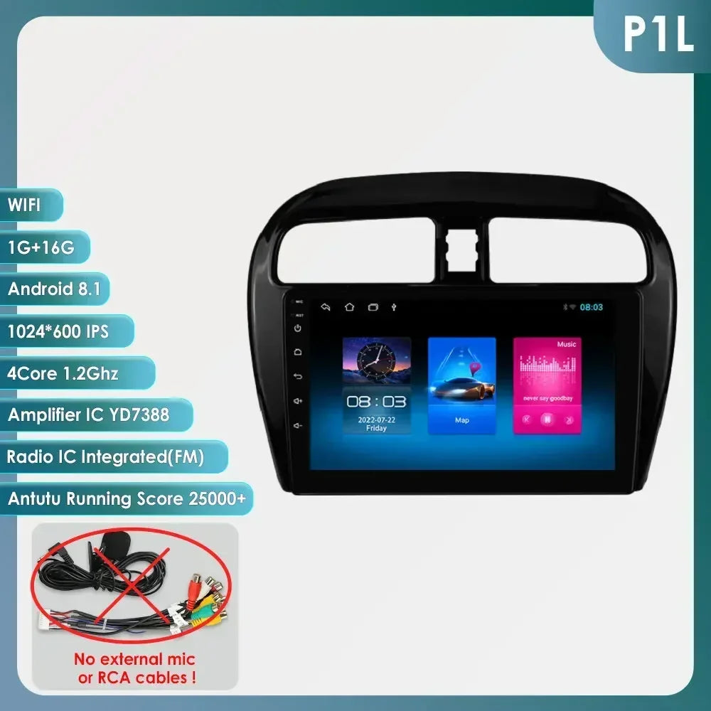 Hizpo Carplay 4G 360 Camera Android Car Radio for Mitsubishi Mirage 2012-2023 Space Star Dodge Attitude Video GPS 2din Autoradio