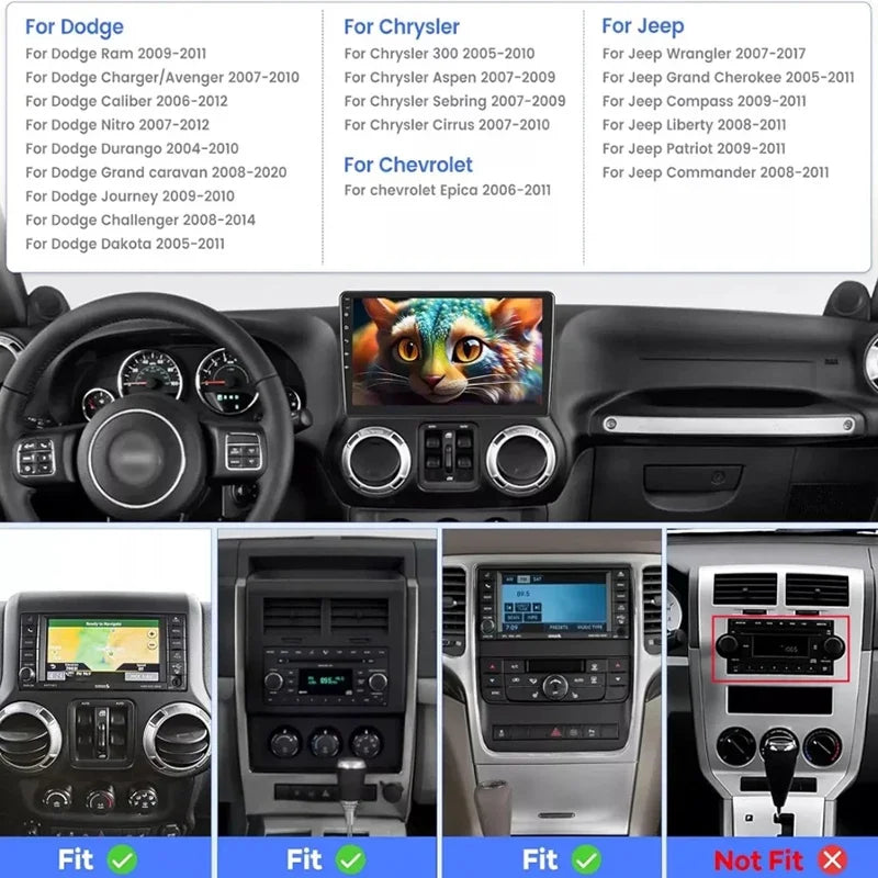 7" 4+64GB For Chrysler Sebring 2007-2010 Car Stereo Radio Apple CarPlay Android 13 Head Unit GPS Reversing Image