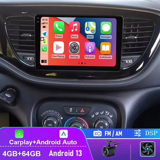 9" 4+64GB For Dodge Dart 2013-2016 Wireless Apple Carplay Android Auto Car Stereo Radio FM AM GPS Navi