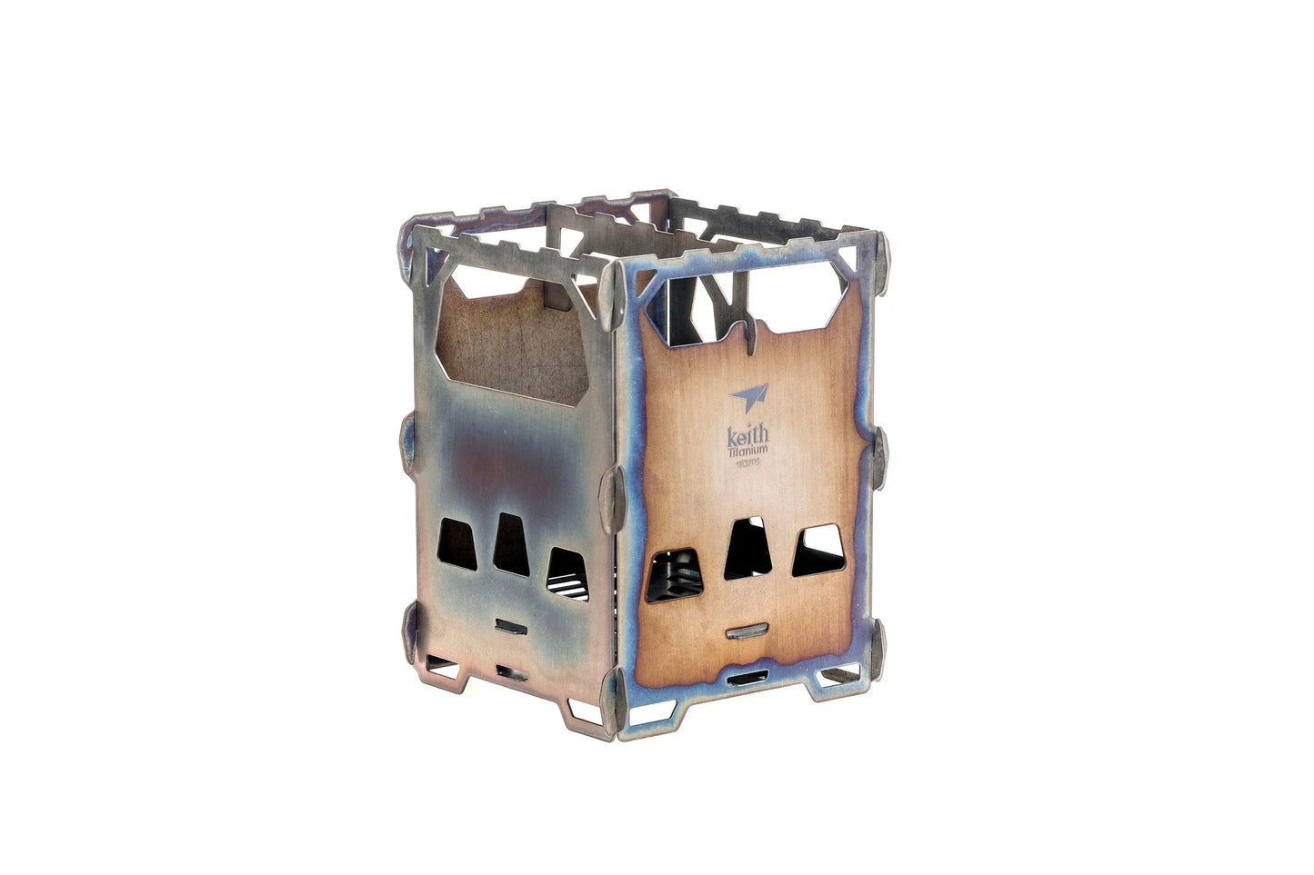 Keith Titanium Alloy Backpacking Wood Stove Outdoor Camping Stove Portable Ultralight Folding Wood Stove Pocket Stove Ti2201
