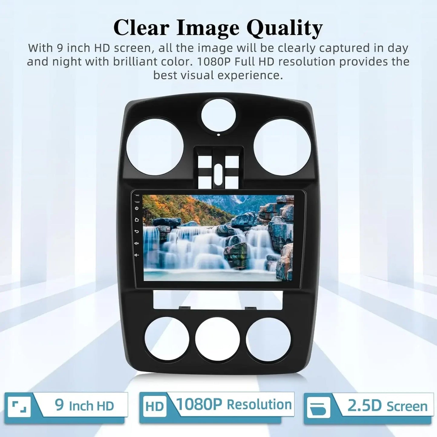 For Chrysler PT Cruiser 2006-2010 Wireless Carplay&Android Auto 9" Touchscreen Car Stereo with Hi-Fi/WiFi/CPS+AHD Backup Camera
