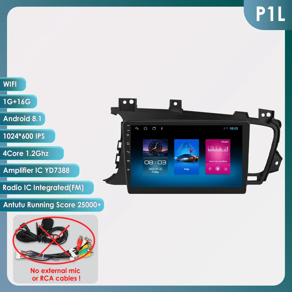 Hizpo 9" Car Radio for Kia K5 Optima 2011-2015 GPS Navigation 2 din Android Auto Multimedia Video Player 4G WIFI Carplay RDS DSP
