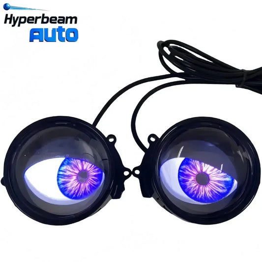 New 2.5/3 Inch Car Dynamic Blink Devil Eyes LED Devil Eyes Led Headlight Lens With Remote Control Atmosphere Light Auto Headlamp