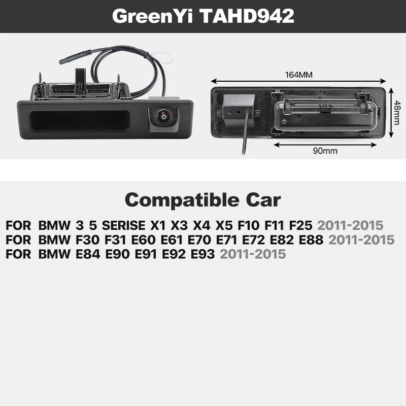 Dynamic Trajectory Trunk Handle Rear View Camera For BMW X1/3/5 E39 E53 E82 E88 E84 E90 E91 E92 E93 E60 E61 E70 F10 F30 F11 F25