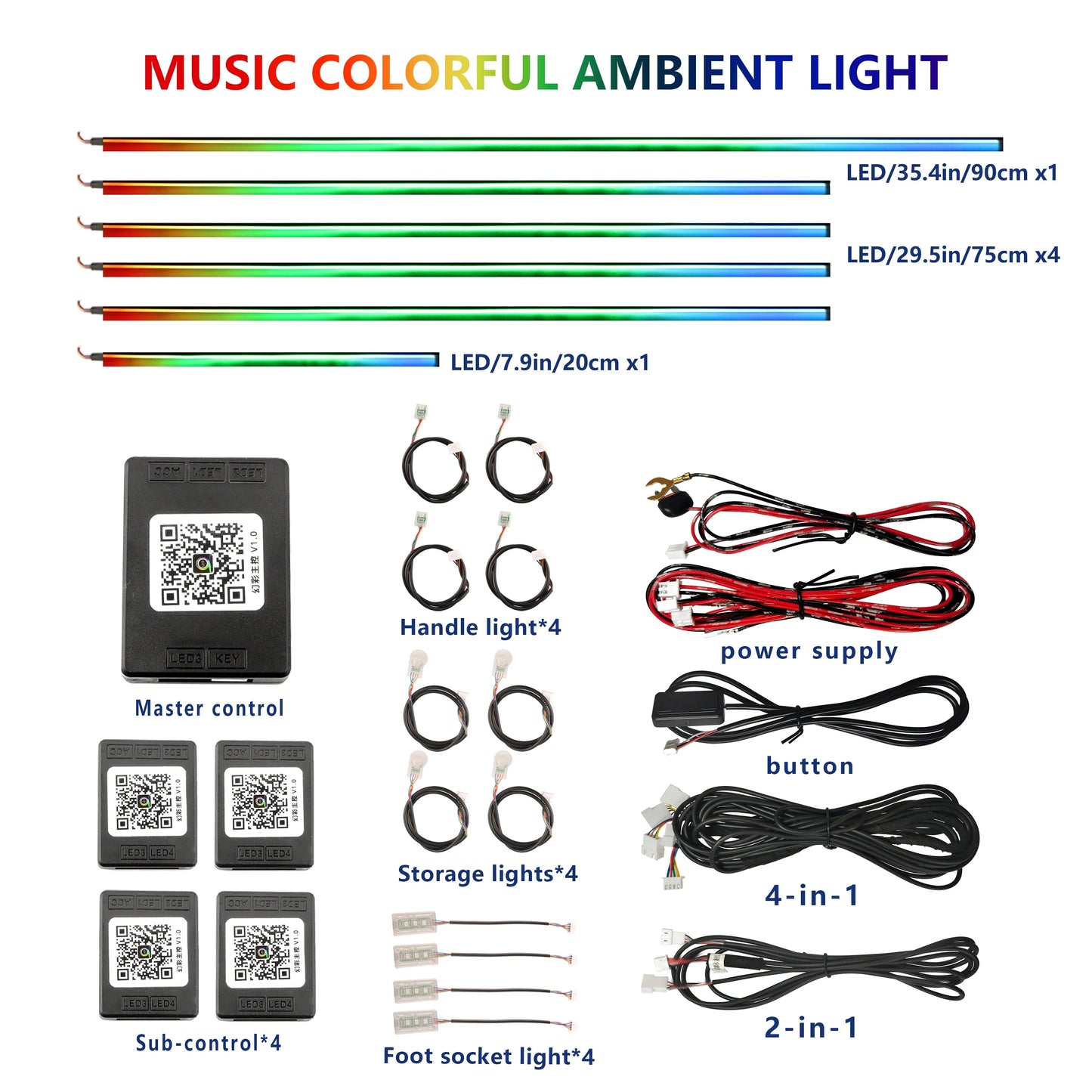 FILIPLI For The MERCEDES-BENZ CLA For 2016 Smart 64 RGB Color Car Ambient Self-Adhesive Light With APP Control Easy To Install