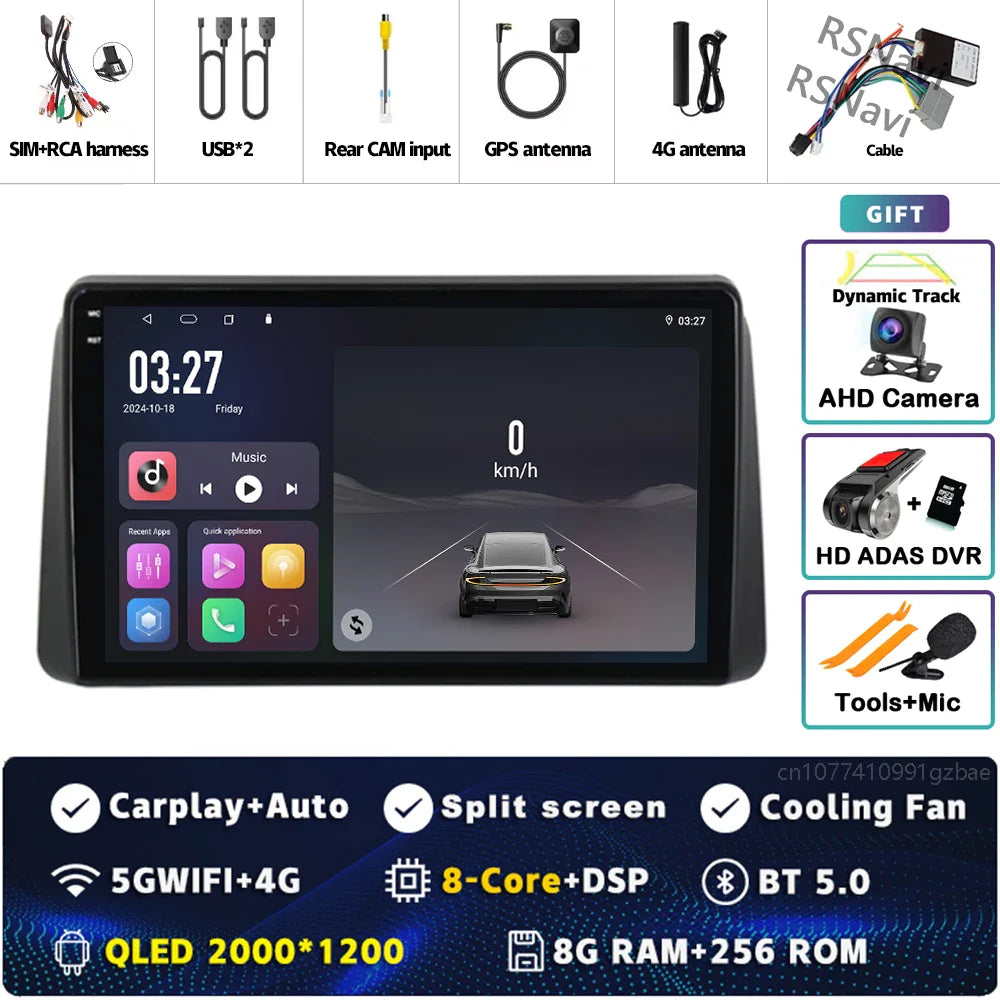 Android 14 Carplay Car Radio For Chrysler Grand Voyager 5 For Dodge Grand Caravan 2008 2011-2020 GPS Multimedia Stereo Head Unit