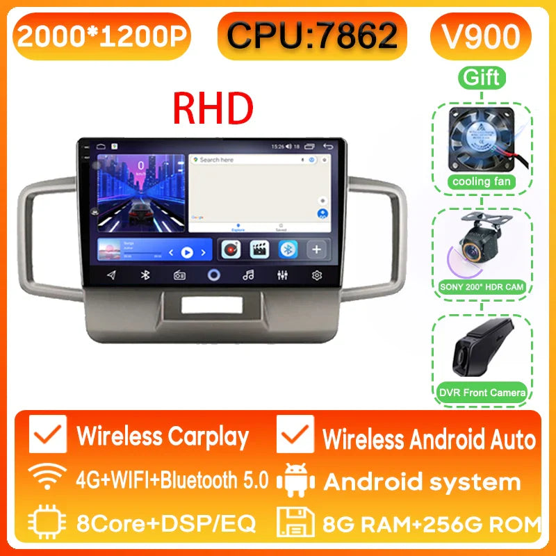 WIFI For Honda Freed 1 2008 - 2016 Car Radio Multimedia Video Player Navigation GPS Android Auto QLED Screen No 2din 2 din DVD