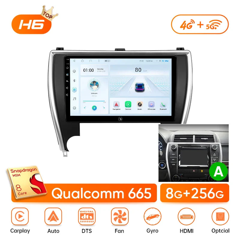 Ainavi Car Radio For Toyota Camry 7 2012 2013 2014 2015 2016 XV50 Wireless Carplay Android Auto Car Stereo Car multimedia 2 DIN