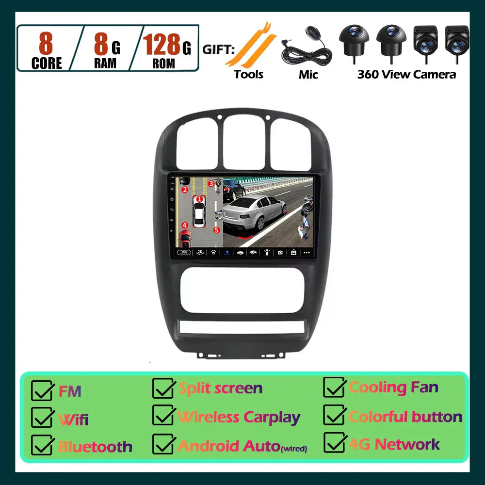 Wireless Carplay Android Auto Screen For Chrysler Voyager Rg Rs Town  & Country Rs 2000-2007 Multimedia Player Stereo Tools 4G
