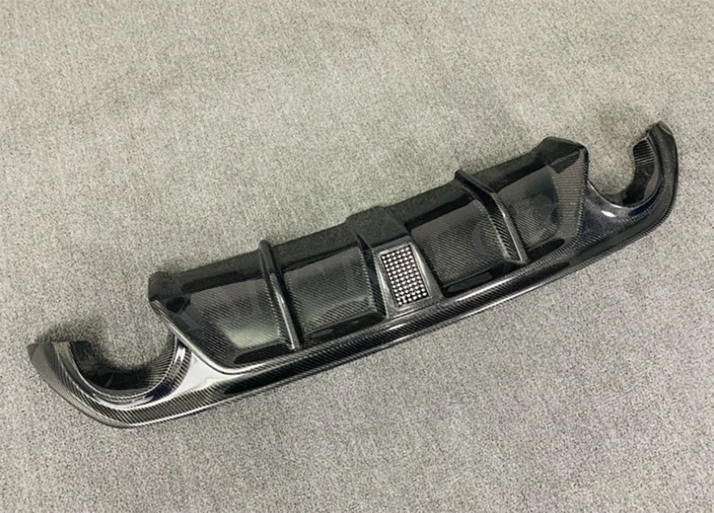for Infiniti Q50 Q50S 2014-2017 Carbon Fiber Rear Bumper Diffuser Lip Spoiler Rear Diffuser with Brake Light