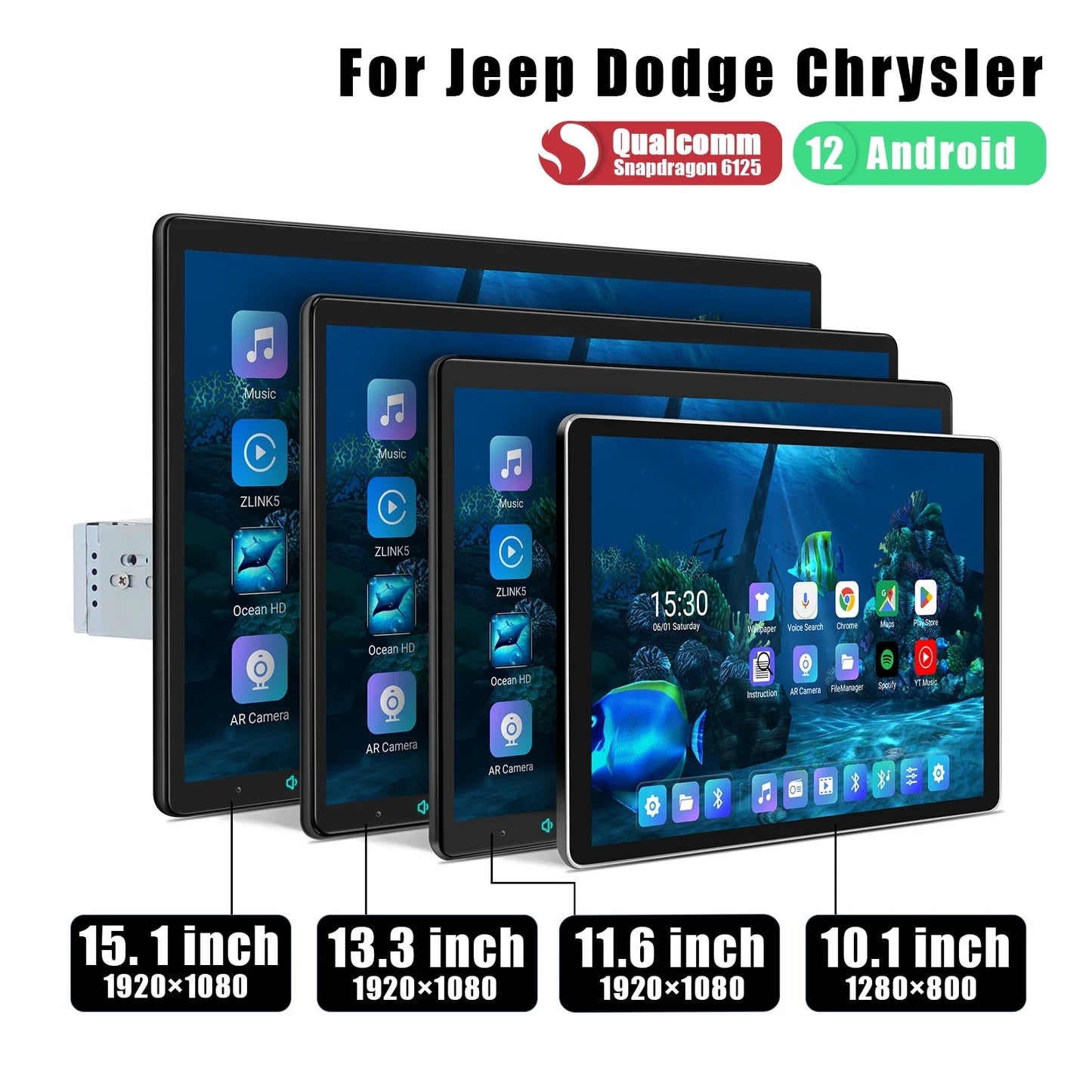 JOYING 15.1" 13.3" 11.6" 10.1"Android Car Radio Stereo Multimedia Player For Jeep Dodge Chrysler Car With Carplay Android Auto