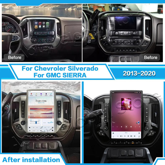 For Chevrolet Silverado 2013-2019 GMC SIERRA 2014-2020 audio 2 din android receiver tesla style auto multimedia DVD play GPS