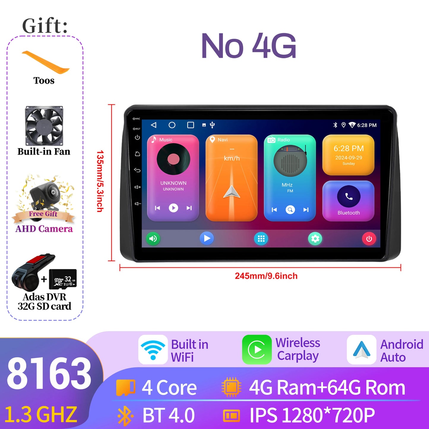 For Chrysler Grand Voyager 5 2011-2015 Android 14 Car Radio Stereo Multimedia Video Player Navigation Carplay BT 2K QLED Screen