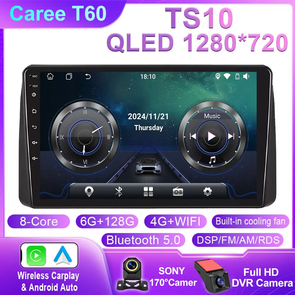 For Dodge Grand Caravan 2011-2020 Carplay Android Auto Car Stereo Radio GPS Navigation Multimedia Video Player WiFi 4G No 2 Din