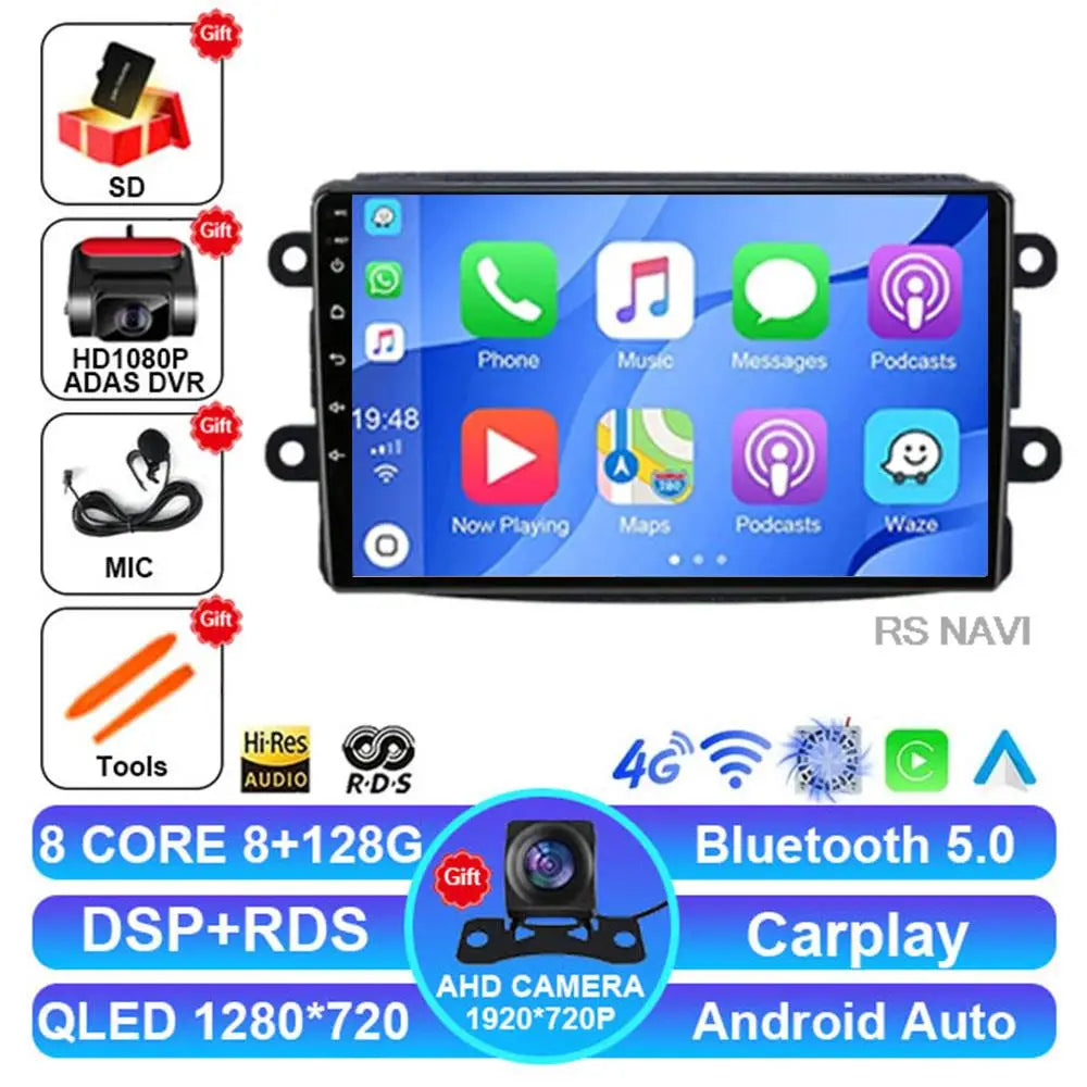Android 14 For Renault Dacia LOGAN sandero Duster Lodgy Lada Xray Captur Dokker Car Radio Multimedia Navigation Video Player GPS