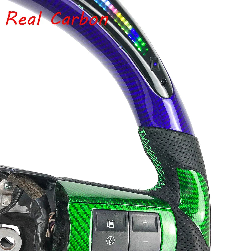 Real Carbon Fiber Steering Wheel For Dodge 2005-2010 charger srt8 for Chrysler 300C Custom LED Steering Wheel