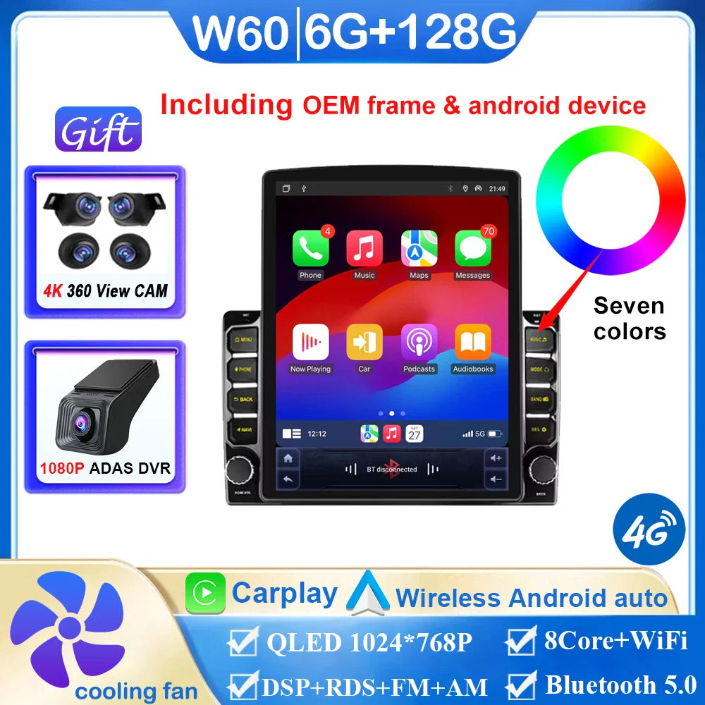 9.7 inch Android For Renault Trafic 3 14-21 For Opel Vivaro B Car Radio Carplay 2 Din Head Unit GPS Navigation  Touch Screen