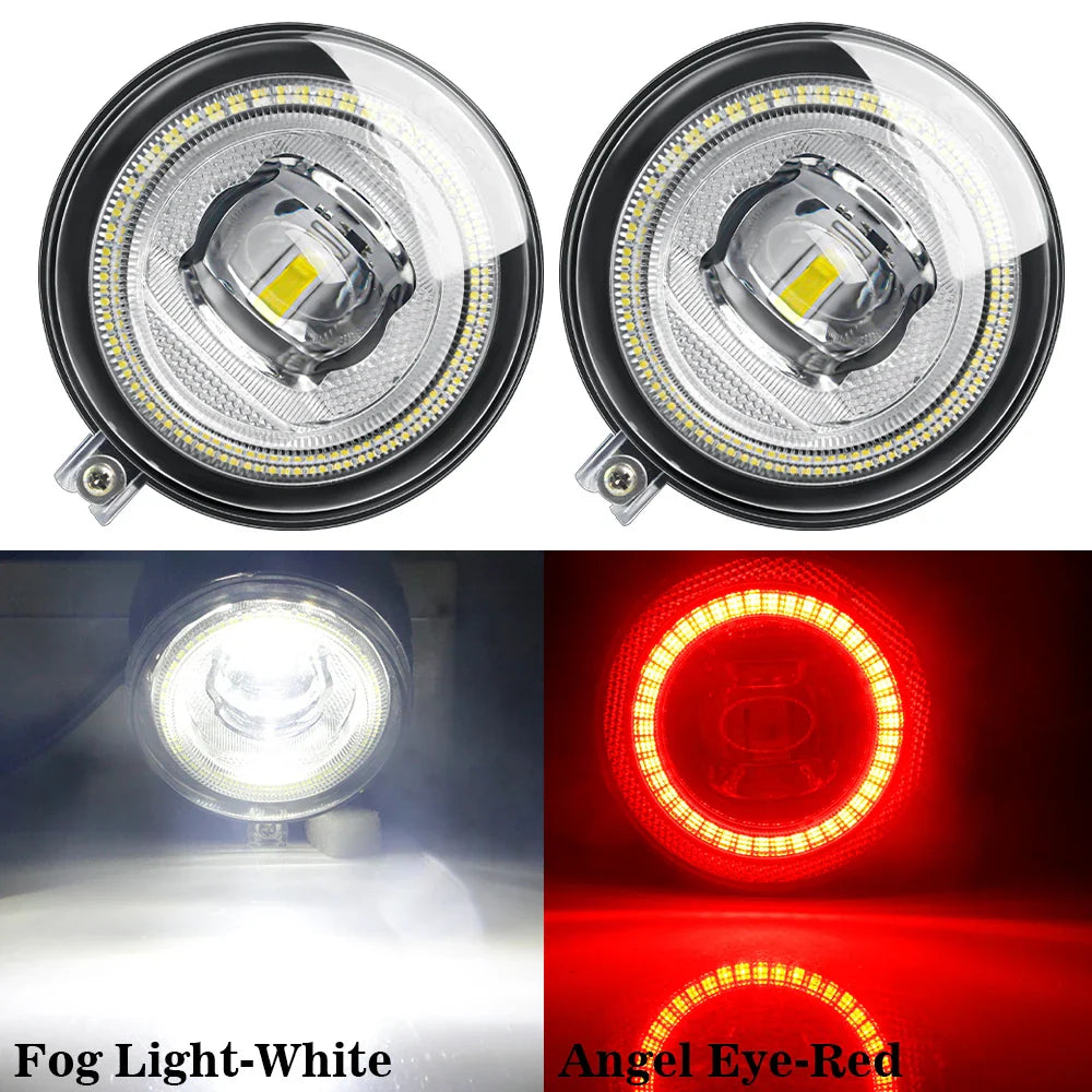 2 Pieces LED Fog Light Assembly Angel Eye DRL For Dodge Nitro 2010 2011 Car Front Bumper Fog Daytime Running Lamp High Bright