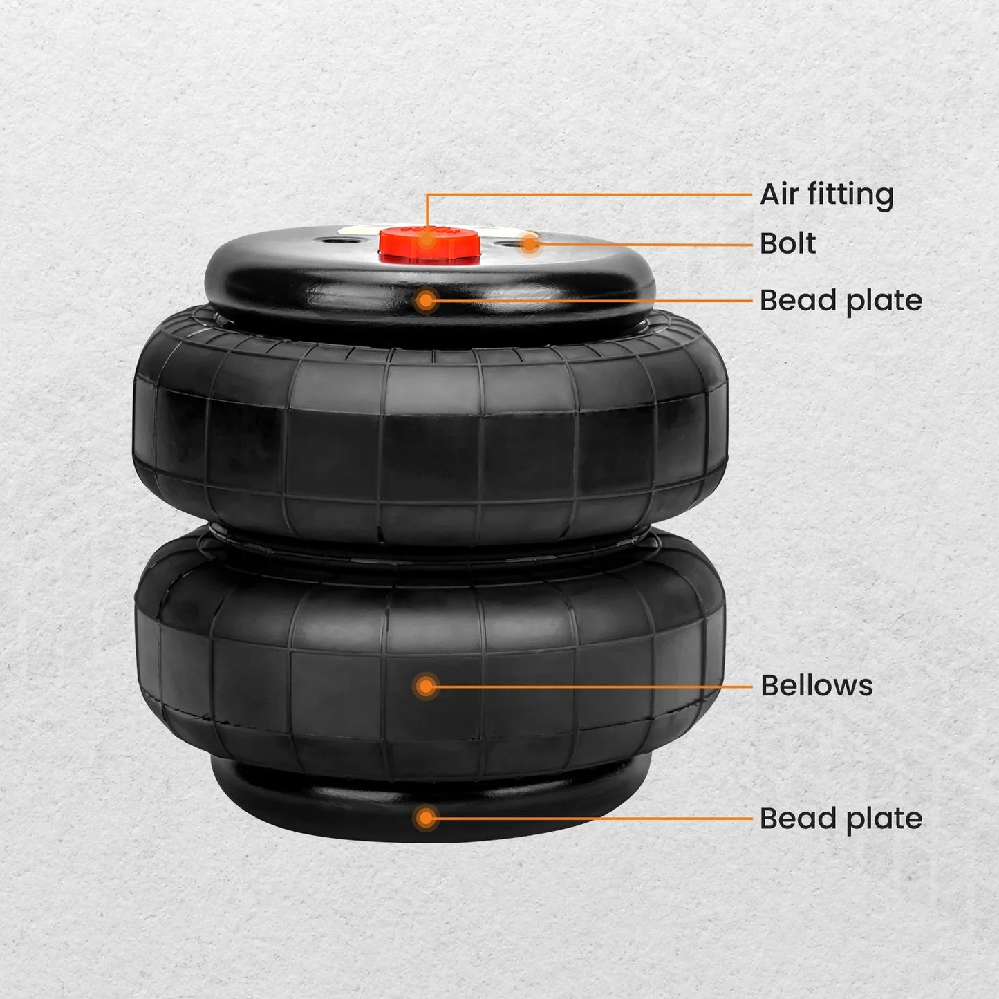 2x Universal Air Ride Suspension Bags Pair Standard 2500lb 1/2"npt Single Port for Ford F150