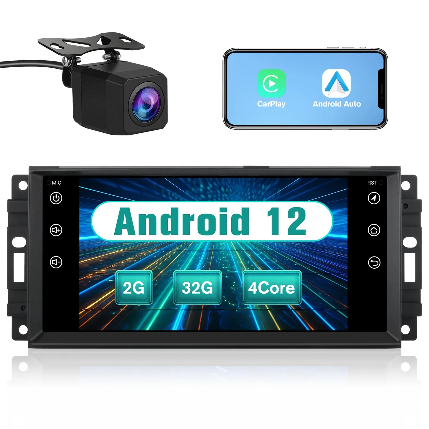 AWESAFE Wireless CarPlay Android 12 Radio For JEEP Wrangler JK Dodge Chrysler GPS Navigation Stereo Car Intelligent Systems