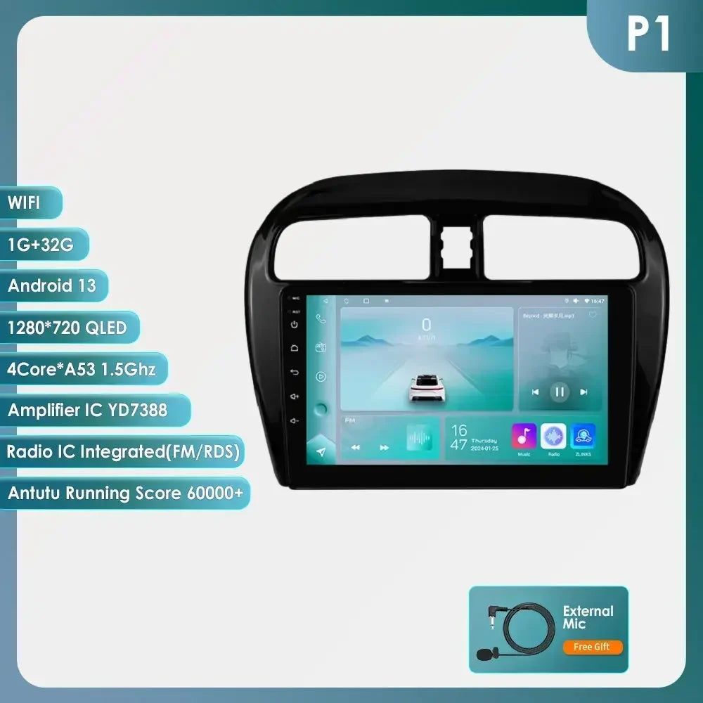 Hizpo Carplay 4G 360 Camera Android Car Radio for Mitsubishi Mirage 2012-2023 Space Star Dodge Attitude Video GPS 2din Autoradio