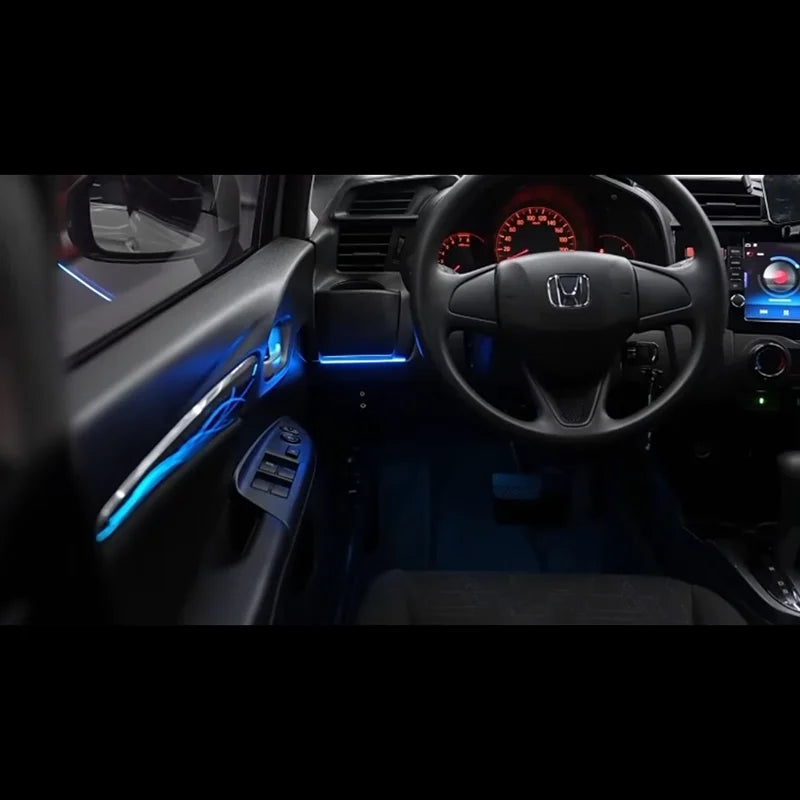 LED Car Lnner Ambient light For Honda Fit  Jezz GK5 2014-2020 Ribbo Grid Dynamic Magic Color Ambience Lamp Button +APP Contr