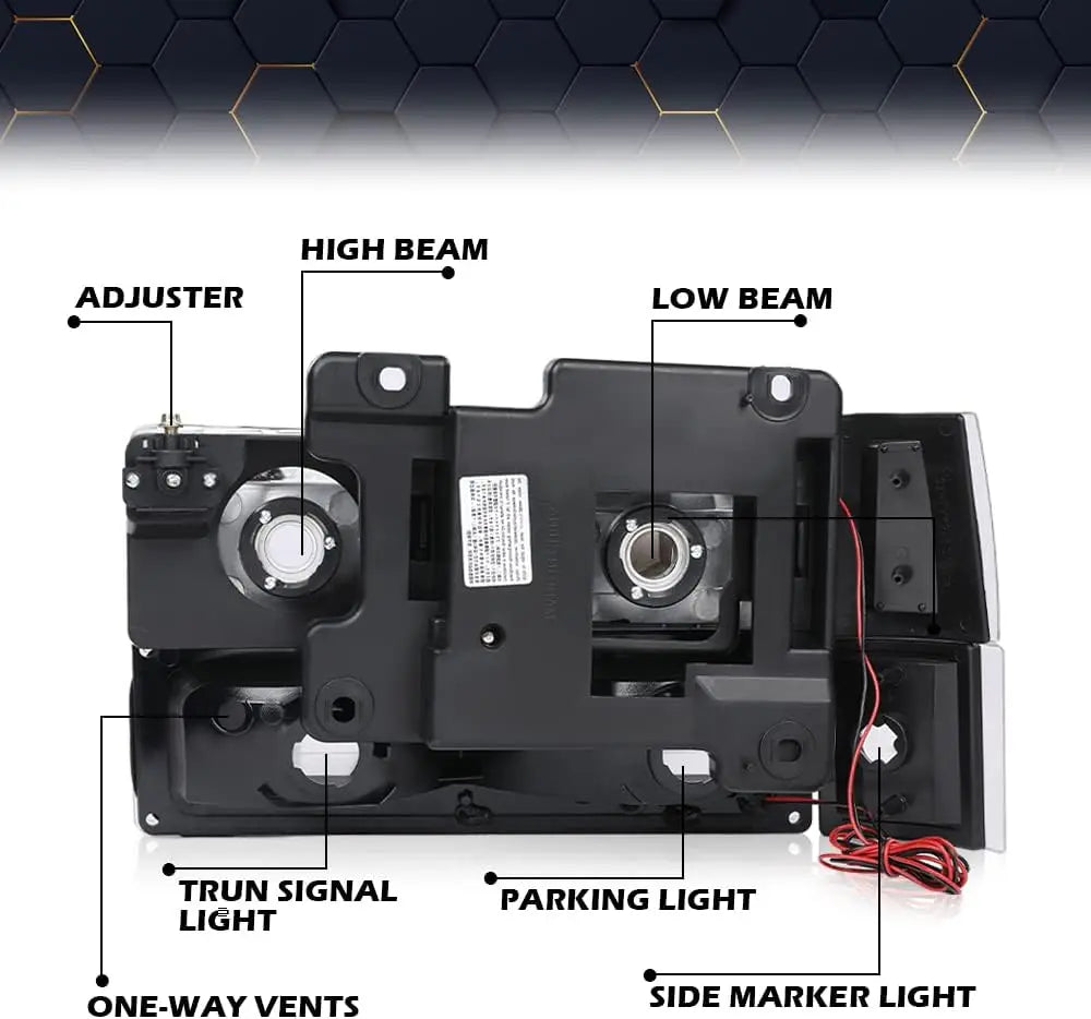 Corner Headlight Bumper Lamp Compatible with Gmc C10 C/K Suburban 1994 1995 1996 1997 1998 1999 2000