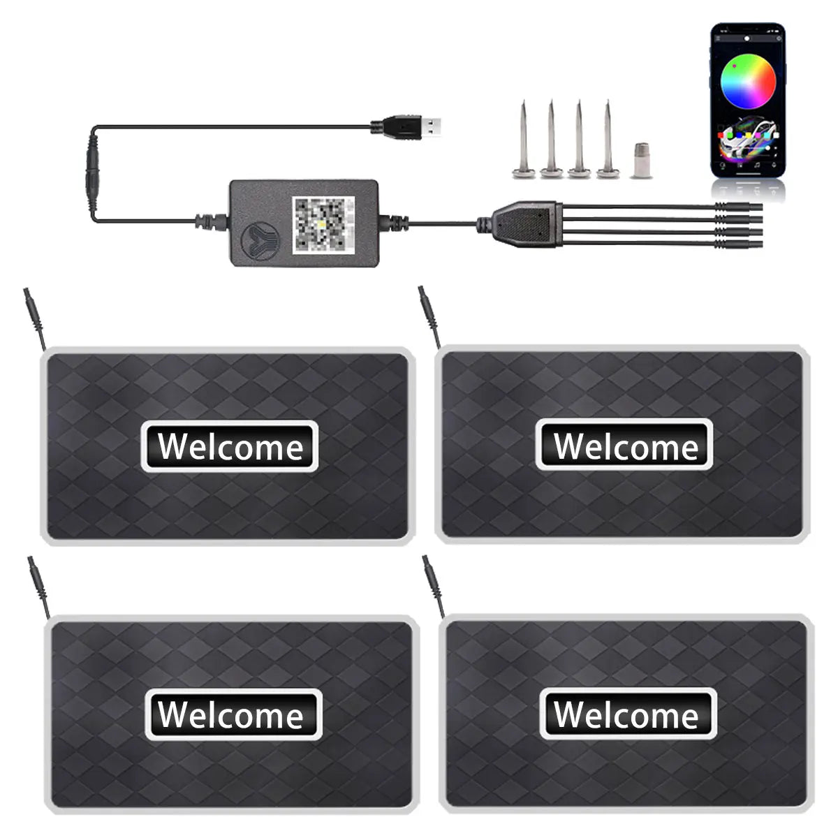 Customizable!Car LED Foot mats Symphony 213 Colors Led Car Ambient Lights App Control RGB Led car interior light accessories