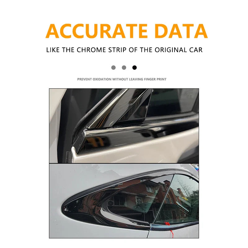 Black Car Window Decorative Strip Glass Chrome-plated Strip Decorative Panel Suitable For Infiniti Q60 2015-2020