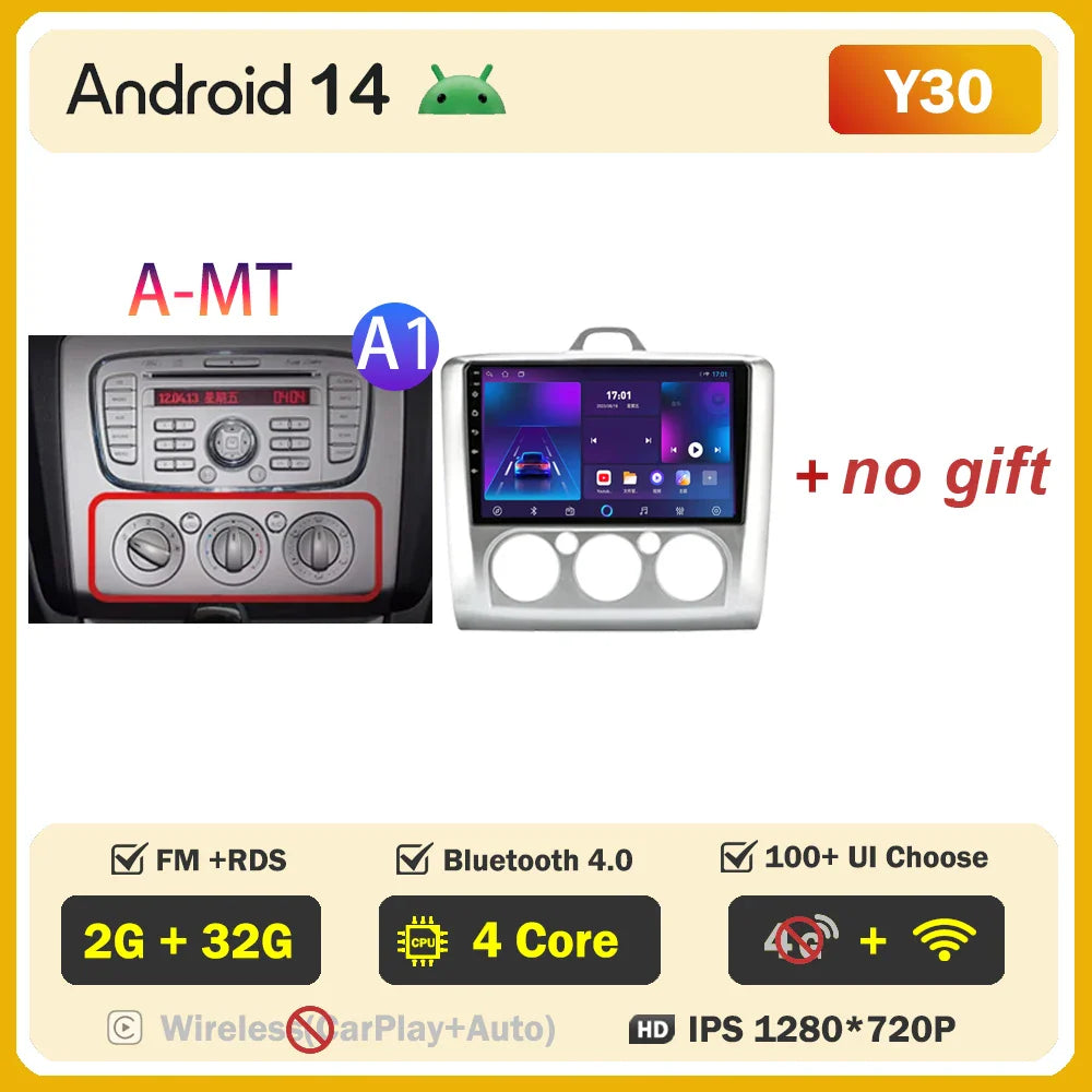 2din Android 14 Carplay Radio For ford focus 2 3 Mk2 Mk3 2004-2011 Automotive Car Multimedia GPS Autoradio 8 Core Wifi DSP BT