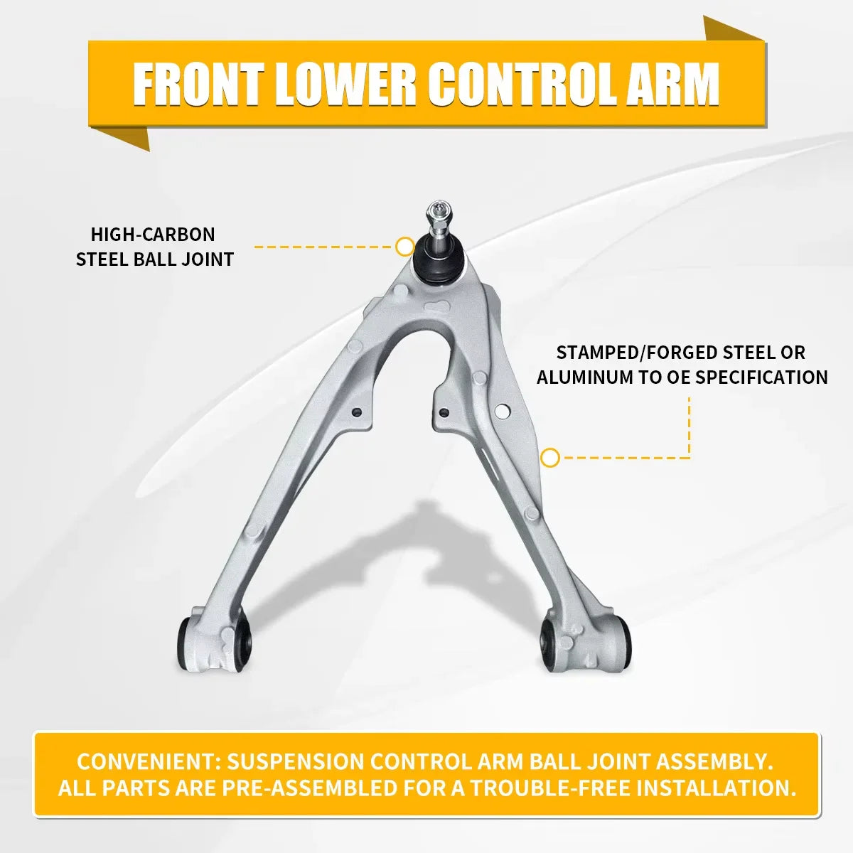 Svenubee 4Pcs Front Upper Lower Control Arms Suspension Sets for Cadillac Escalade Chevrolet Silverado 1500 GMC 2014 2015 2016