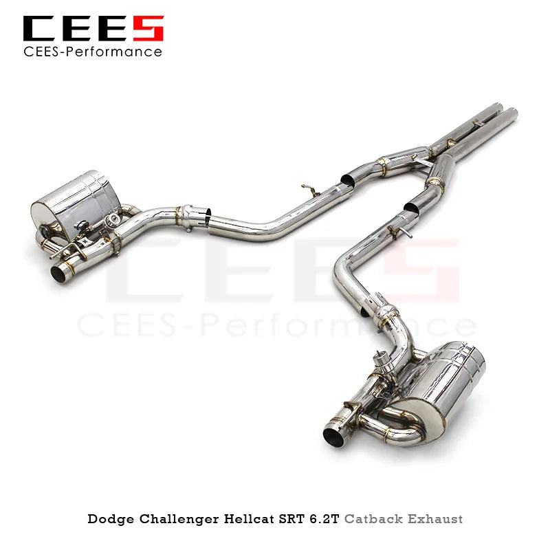 CEES Tuning Catback Exhaust for Dodge Challenger Hellcat SRT 6.2T 6.4L 2016-2022 Performance Valve Muffler Exhaust Pipe System