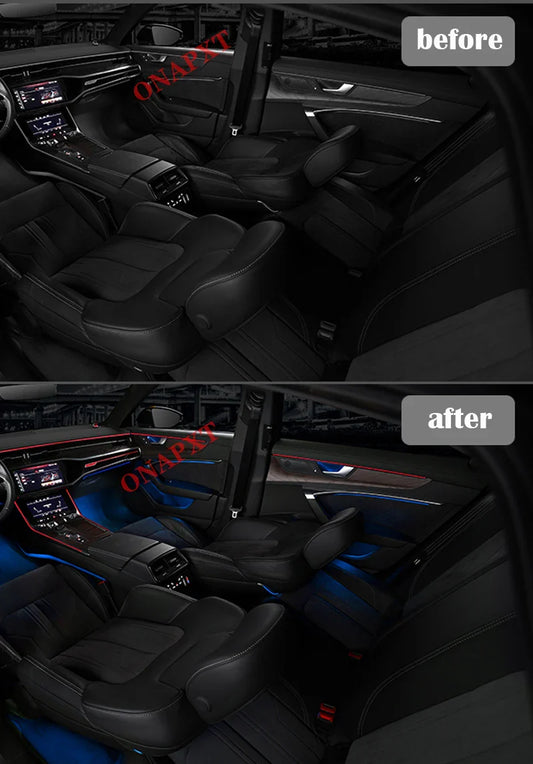 30 Colors For Audi A6 C8 MLB EVO 2019-2022 MMI Control Decorative Ambient Light LED Atmosphere Lamp illuminated Strip