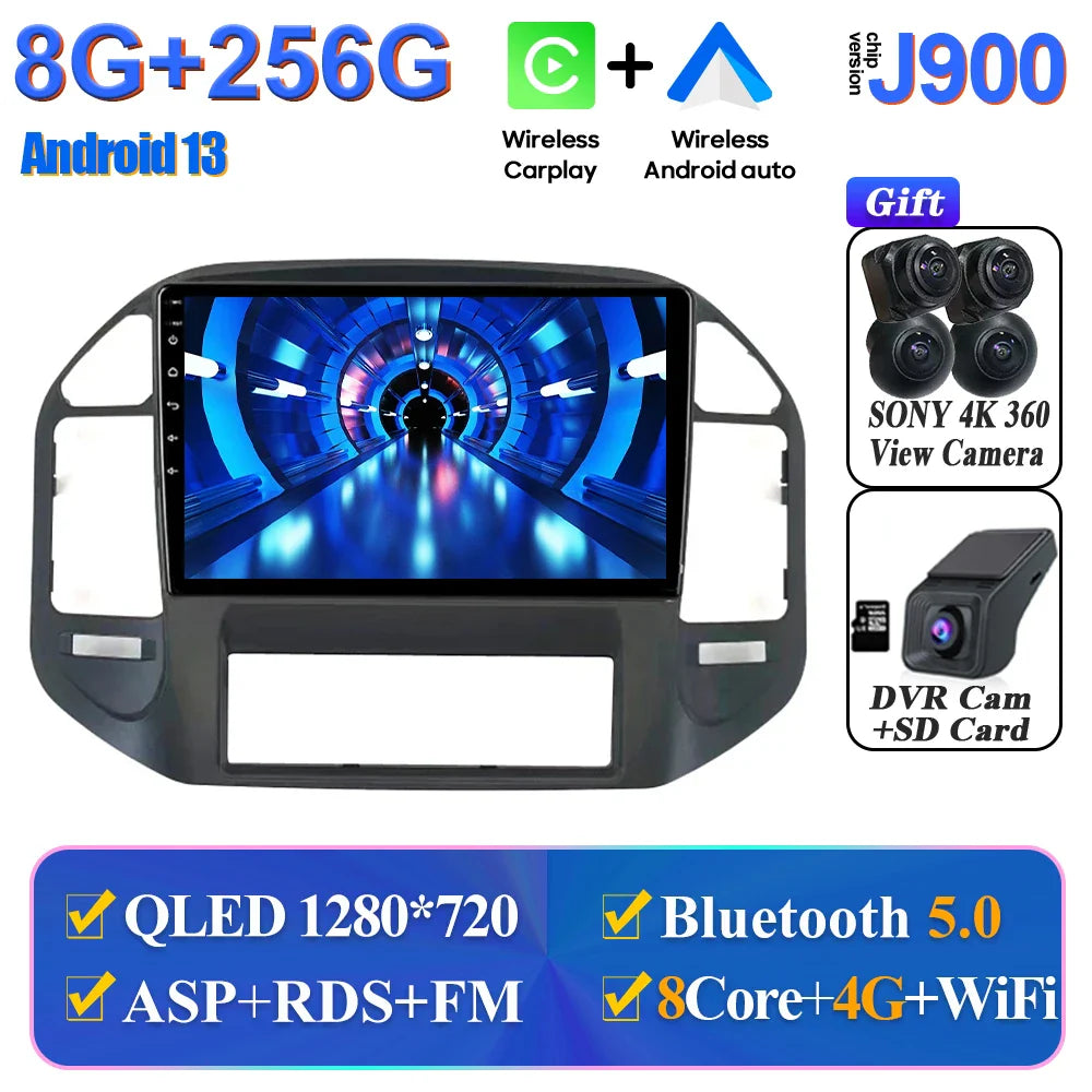 Wireless Android Head Unit For Mitsubishi Pajero 3 V70 V60 1999-2006 Car Auto Radio Carplay Multimedia GPS Navigation No 2din 4G