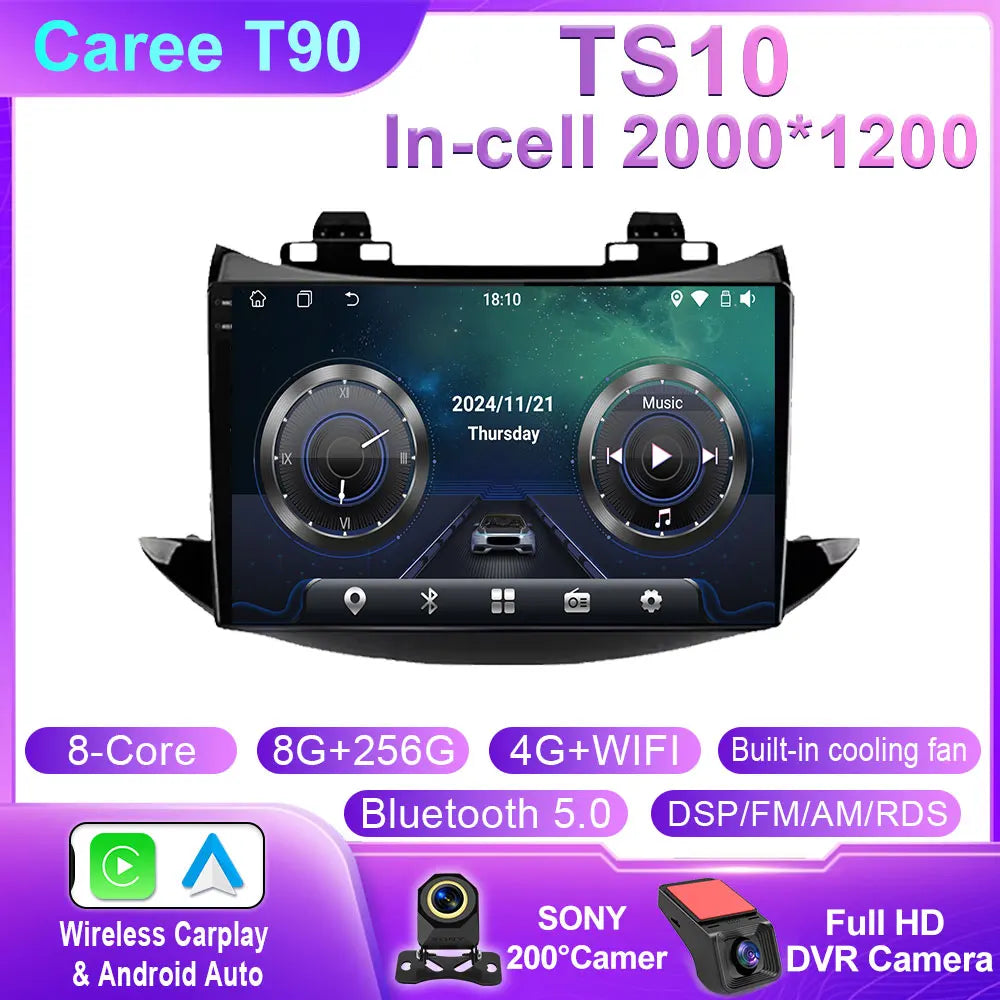 For Chevrolet Tracker Trax 2016 - 2019 Android 14 Auto Car Radio Multimedia Video Player Bluetooth GPS Navigation DSP Carplay BT