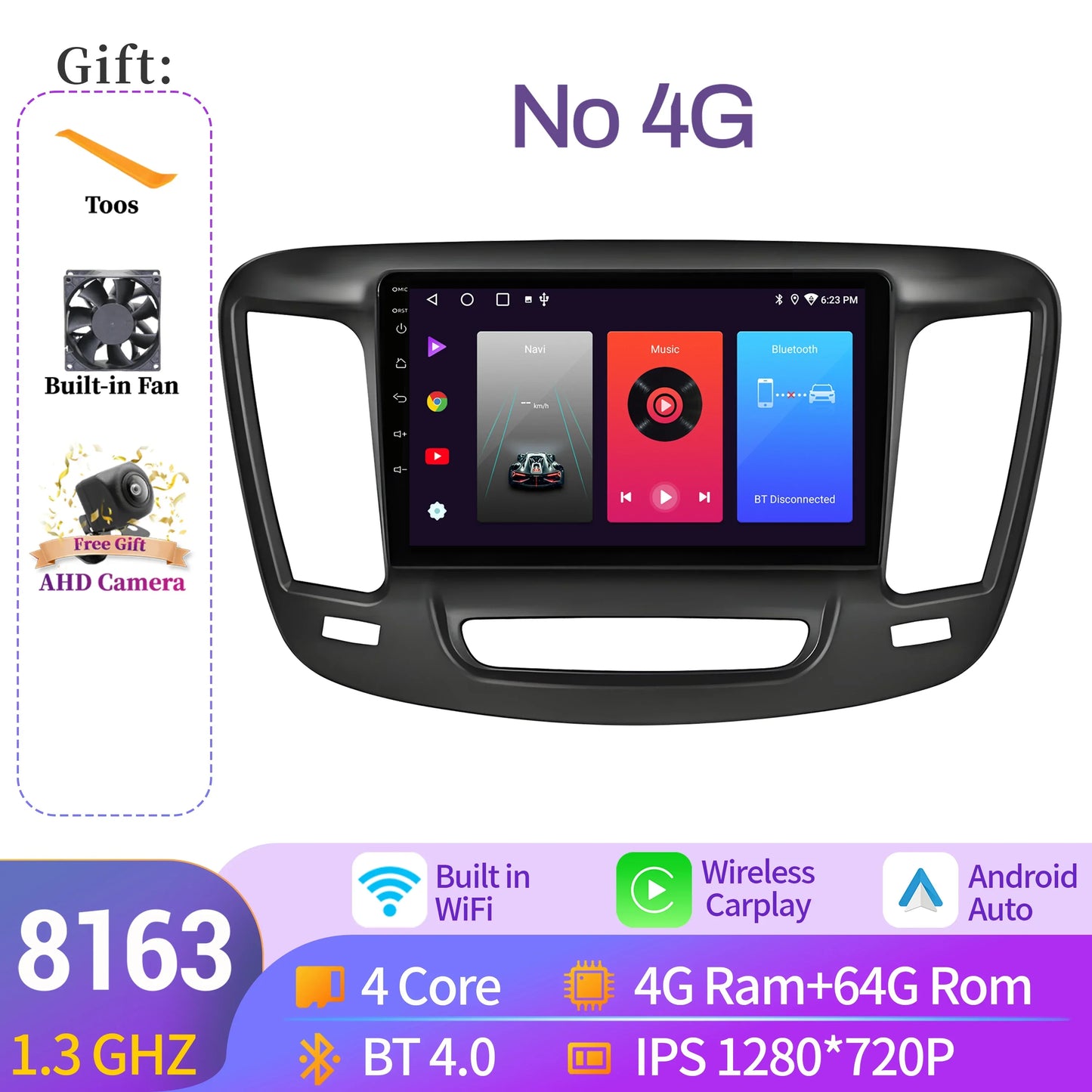 For Chrysler 200 200C 200S 2015-2019 Android 14 Car Radio Stereo Multimedia Navigation Carplay WIFI 4G 5G BT 2K QLED Screen