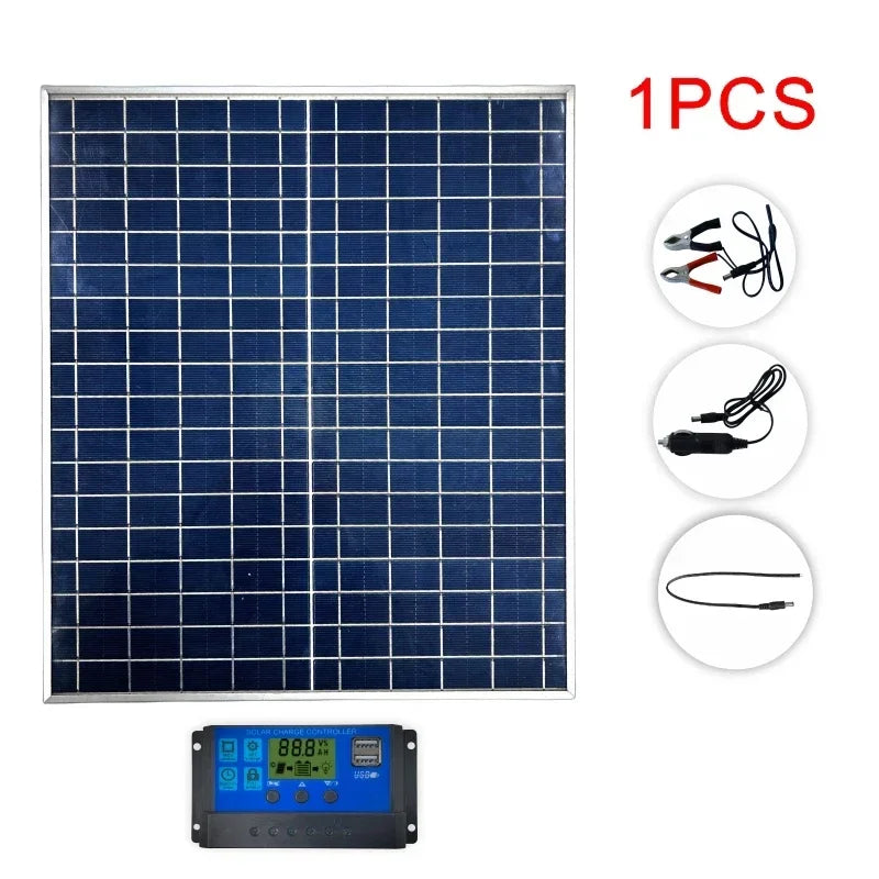 1000W Solar Panel Kit Complete 12V Polycrystalline Power Portable Outdoor Rechargeable Solar Cell Solar Generator for Home power tools
