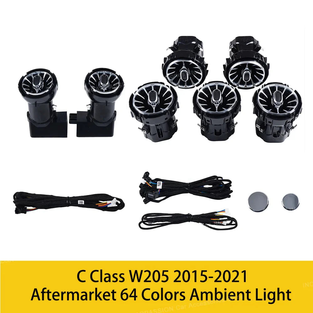 Upgrade LED Turbine Nozzle Ambient Light for Mercedes Benz W213/W205/X253/W222/W223/W206 C/E/GLC/S-Class Air Vents