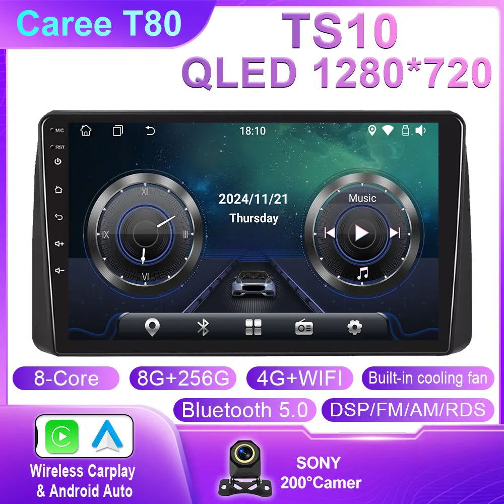 For Dodge Grand Caravan 2011-2020 Carplay Android Auto Car Stereo Radio GPS Navigation Multimedia Video Player WiFi 4G No 2 Din