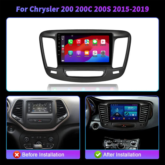 For Chrysler 200 200C 200S 2015-2019 Android 14 Car Radio Stereo Multimedia Navigation Carplay WIFI 4G 5G BT 2K QLED Screen