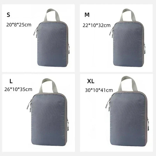 4Pcs Travel Compression Packing Cubes Bag Portable Suitcase Cloth Organizers Waterproof Luggage Storage Cases Drawer makeup bag