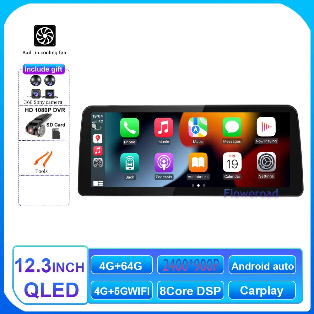 12.3inch 2400*900 Android 14 For Dodge Ram 1500 5500 2013 - 2019 Car Radio Multimedia Video Player Navigation Carplay auto WIFI