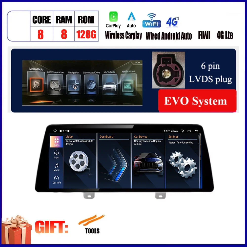 For BMW X3 G01 X4 G02 2018 2019 Car Carplay 12.3 Inch Android Touch Screen Monitor Stereo Speakers Radio Multimedia Player Auto