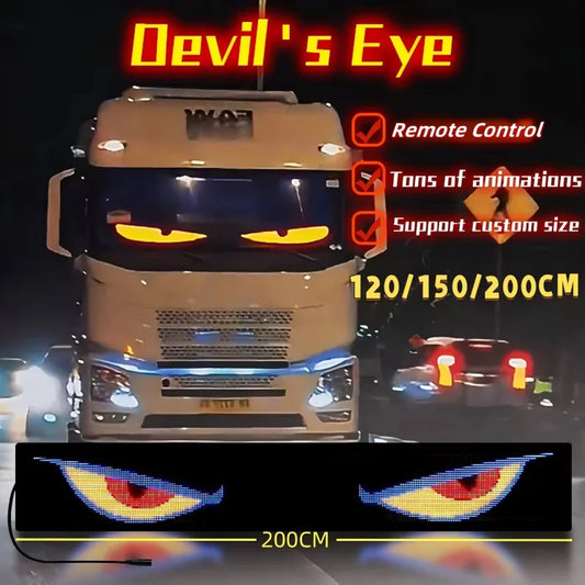 Devil's Eye Truck Windshield Remote Control Flexible Led Eye Animation Display Smart Scrolling Message Eye Soft LED Sign Board