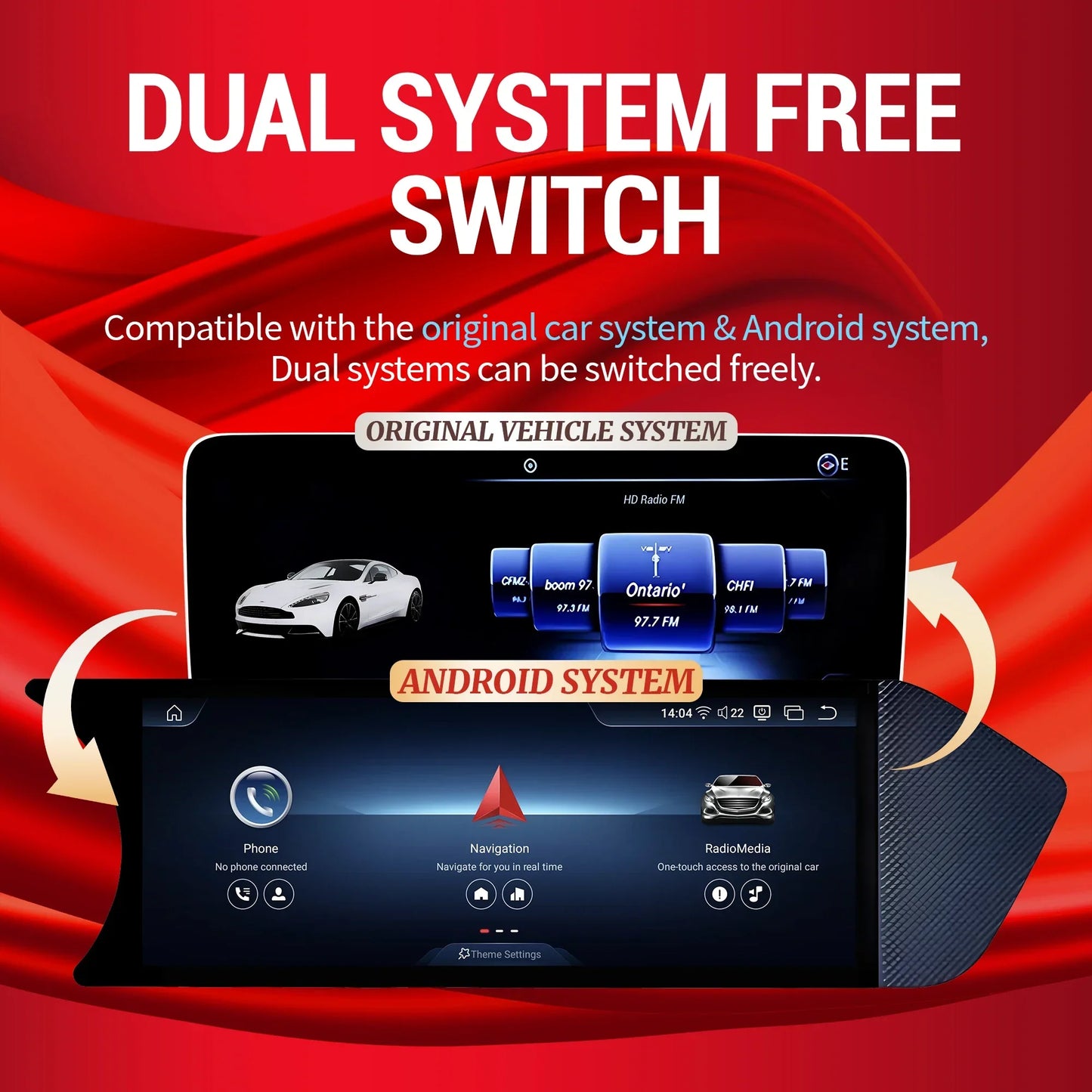 8.8 inch Android 14 For Mercedes Benz C Class W204 S204 2011-2015 Car Radio BT Carplay Qualcomm Snapdragon 680 Head Unit Screen