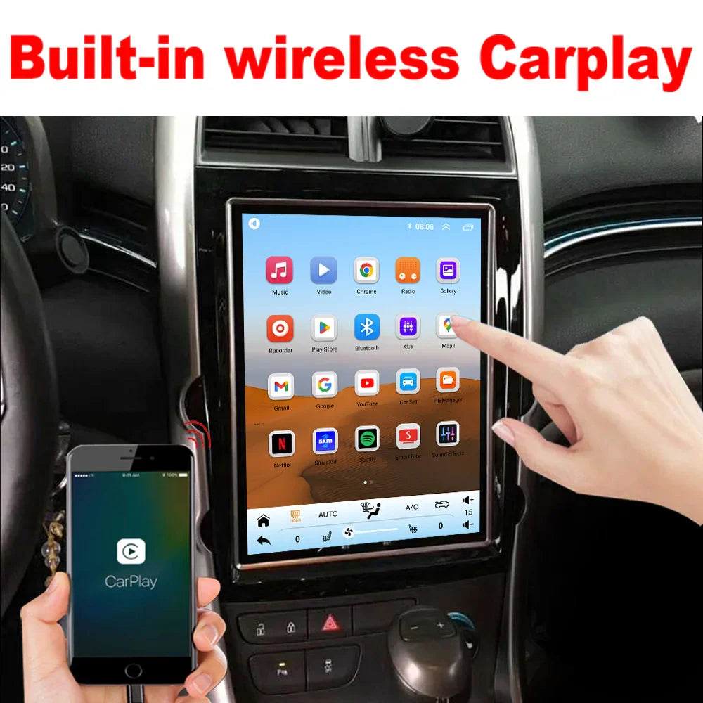Topdisplay 12.1" QLED Touchscreen Car Radio Replacement for Chevy Malibu 2013-2015 8-Core CPU CarPlay Android Auto Screen