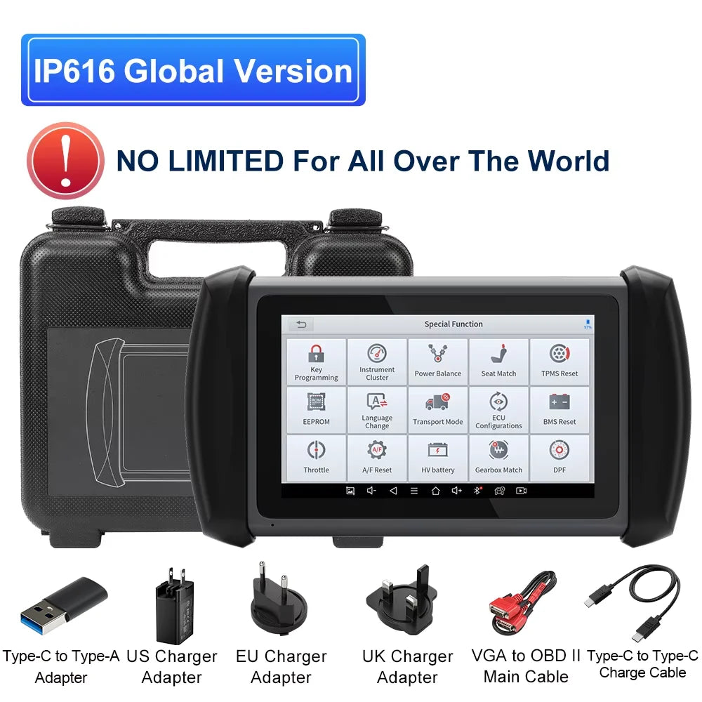 XTOOL InPlus IP616 Car Diagnostic Tools All System Automotive Scanner 31+ Reset Build-in CANFD All Function Lifetime Free Update