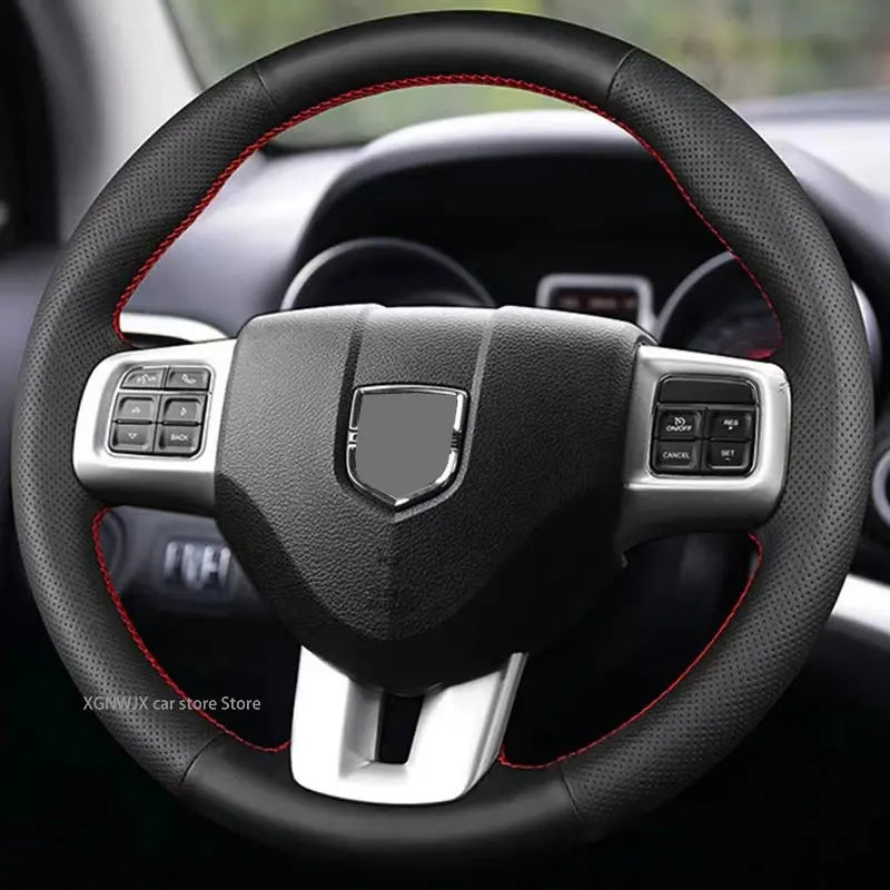 For Dodge JCUV Coolway 2013 Year 3.6L Customized Car Steering Wheel Cover Leather Hand Suture Non-slip Special Made Accessories