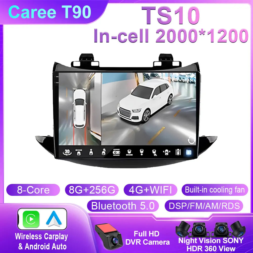 For Chevrolet Tracker Trax 2016 - 2019 Android 14 Auto Car Radio Multimedia Video Player Bluetooth GPS Navigation DSP Carplay BT